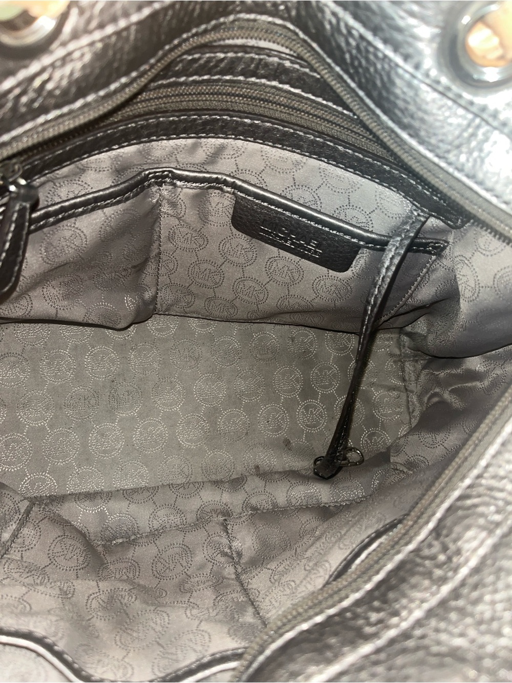 Michael Kors Bronze Leather Tote with Tan Handles - Picture 3 of 3